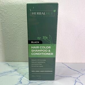 NEW Herbal Hue Hair Care Shampoo + Conditioner for Black Hair Color UNISEX